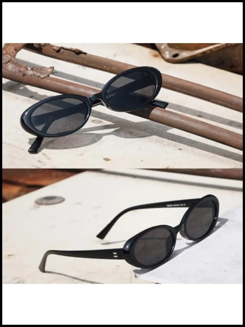 Vintage Small Oval Sunglasses Cat Eye 90s UV400 Protection Lightweight Shades
